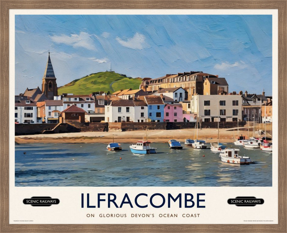 Vintage travel poster- Ilfracombe, Devon - Scenic Railways