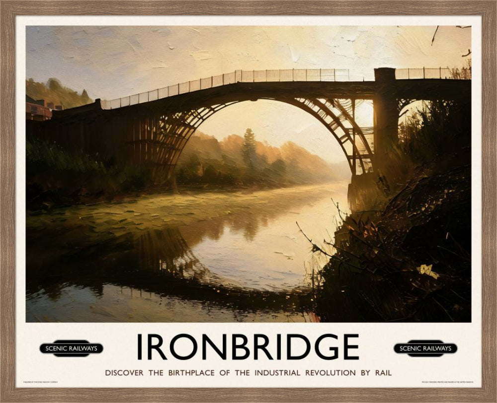Vintage travel poster- Ironbridge, Shropshire - Scenic Railways