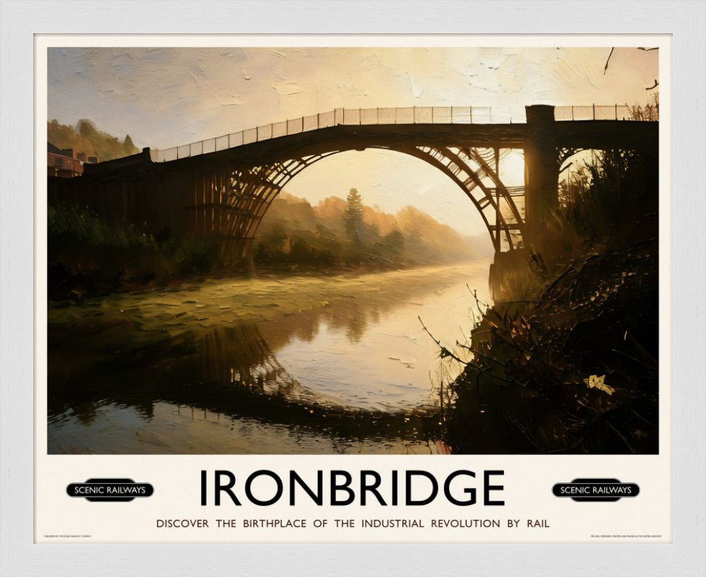 Vintage travel poster- Ironbridge, Shropshire - Scenic Railways