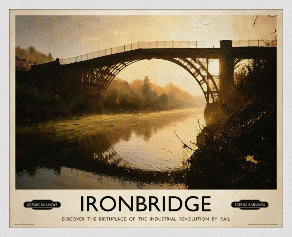 Vintage travel poster- Ironbridge, Shropshire - Scenic Railways