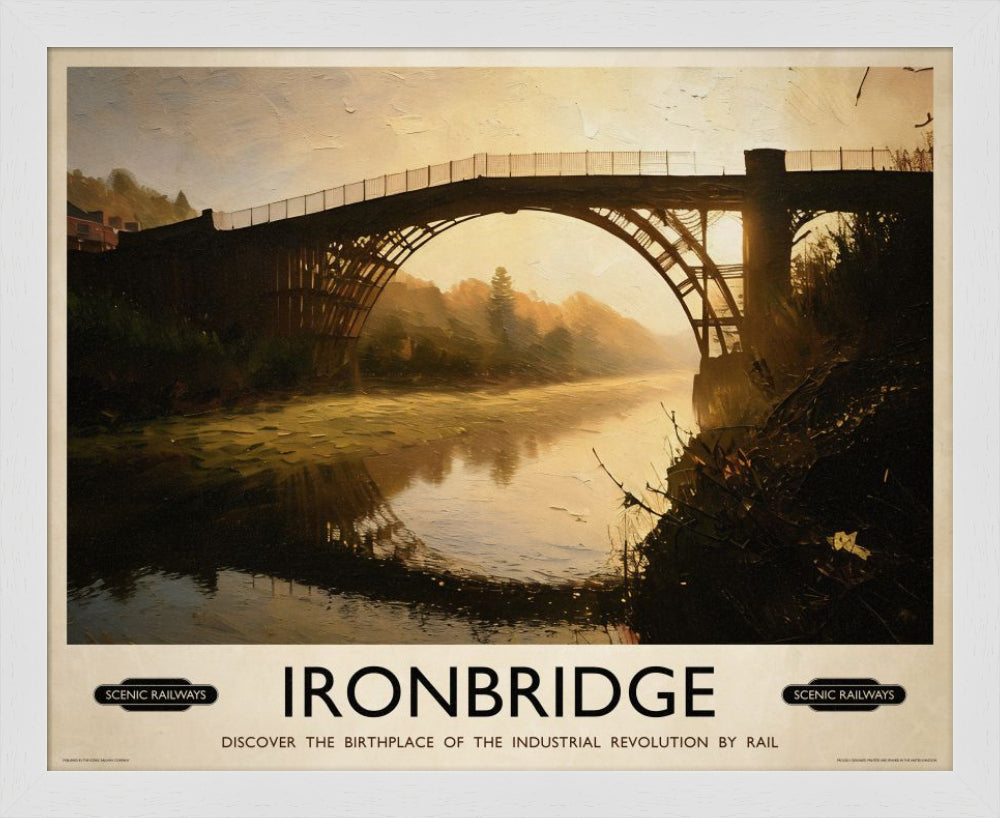 Vintage travel poster- Ironbridge, Shropshire - Scenic Railways