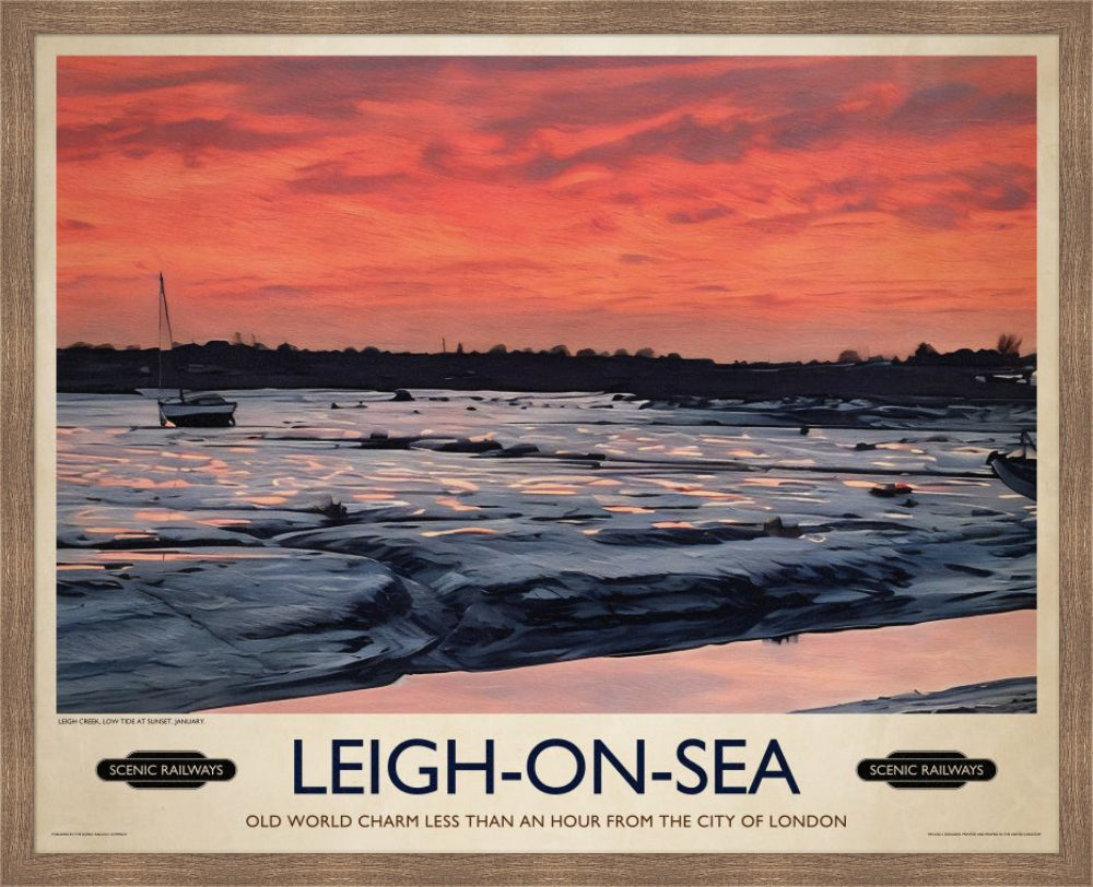 Vintage travel poster- Leigh-on-Sea, Essex - Scenic Railways