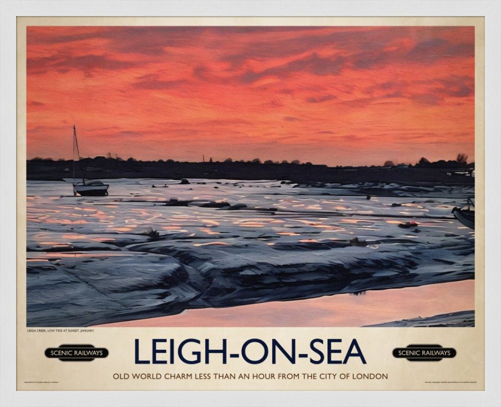 Vintage travel poster- Leigh-on-Sea, Essex - Scenic Railways