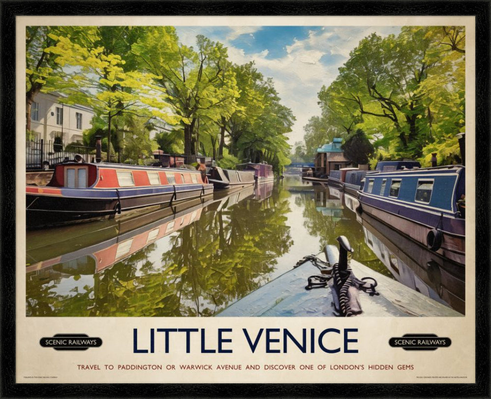 Vintage travel poster- Little Venice, London - Scenic Railways