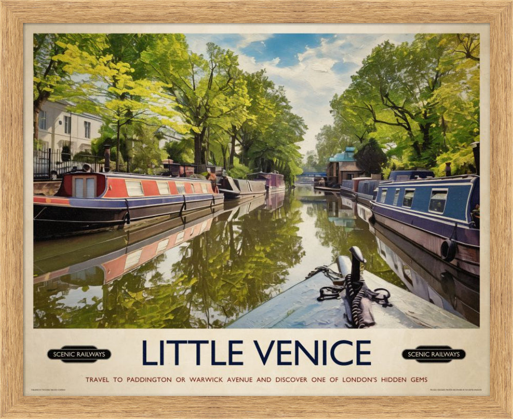 Vintage travel poster- Little Venice, London - Scenic Railways