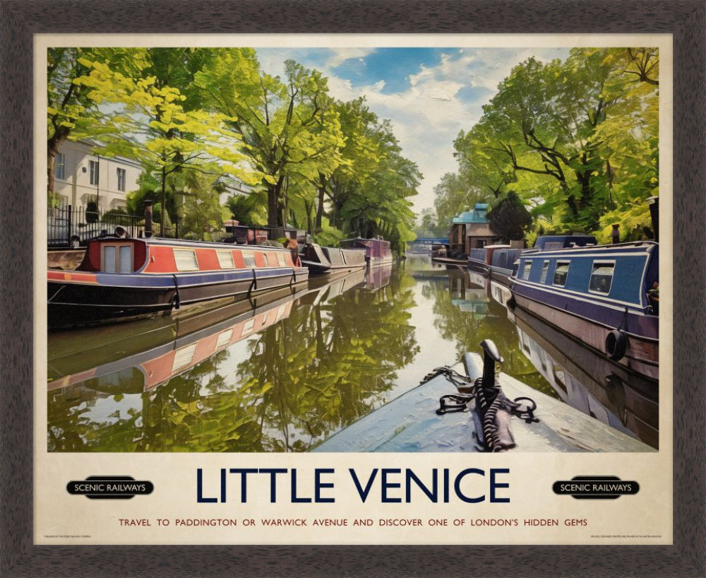 Vintage travel poster- Little Venice, London - Scenic Railways