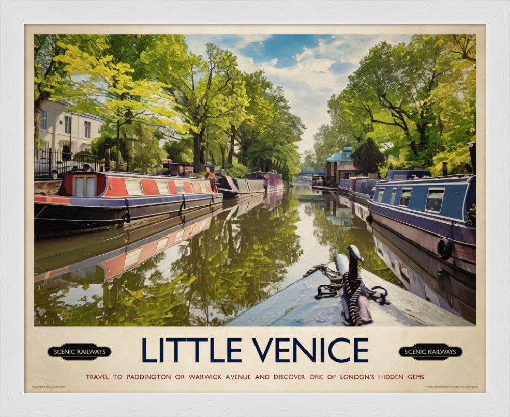 Vintage travel poster- Little Venice, London - Scenic Railways