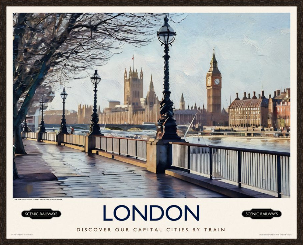 London, The Houses of Parliament from the South Bank
