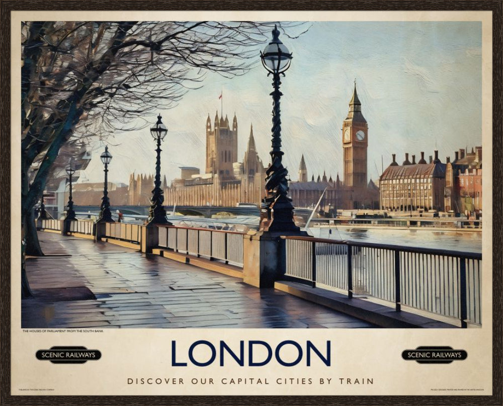 London, The Houses of Parliament from the South Bank
