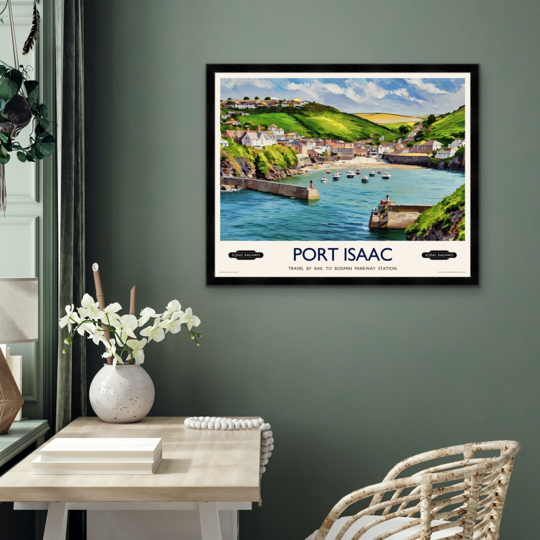 Vintage travel poster- Port Isaac, Cornwall - Scenic Railways