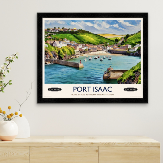 Vintage travel poster- Port Isaac, Cornwall - Scenic Railways