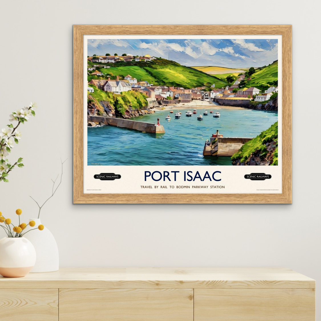 Vintage travel poster- Port Isaac, Cornwall - Scenic Railways