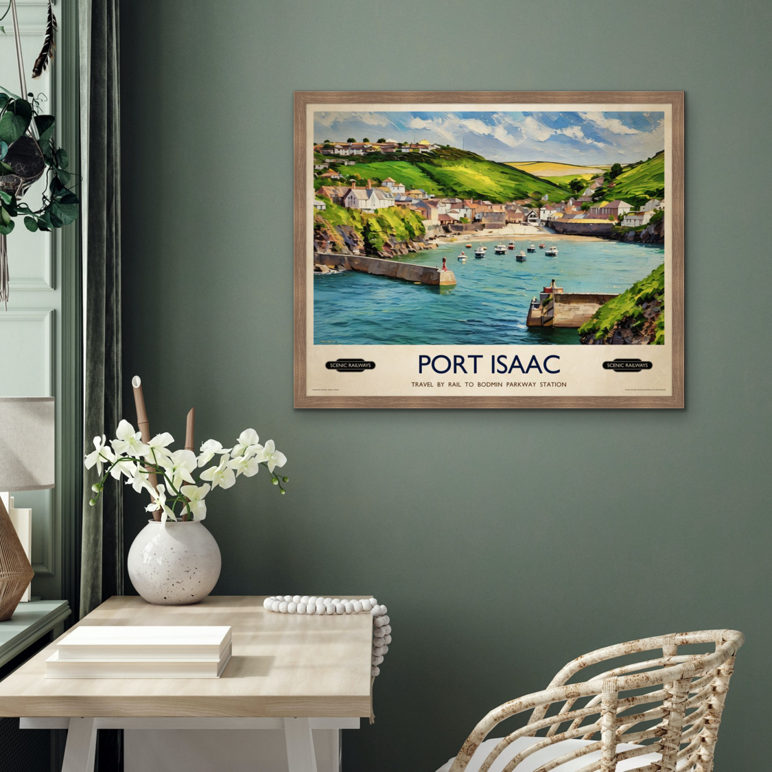 Vintage travel poster- Port Isaac, Cornwall - Scenic Railways