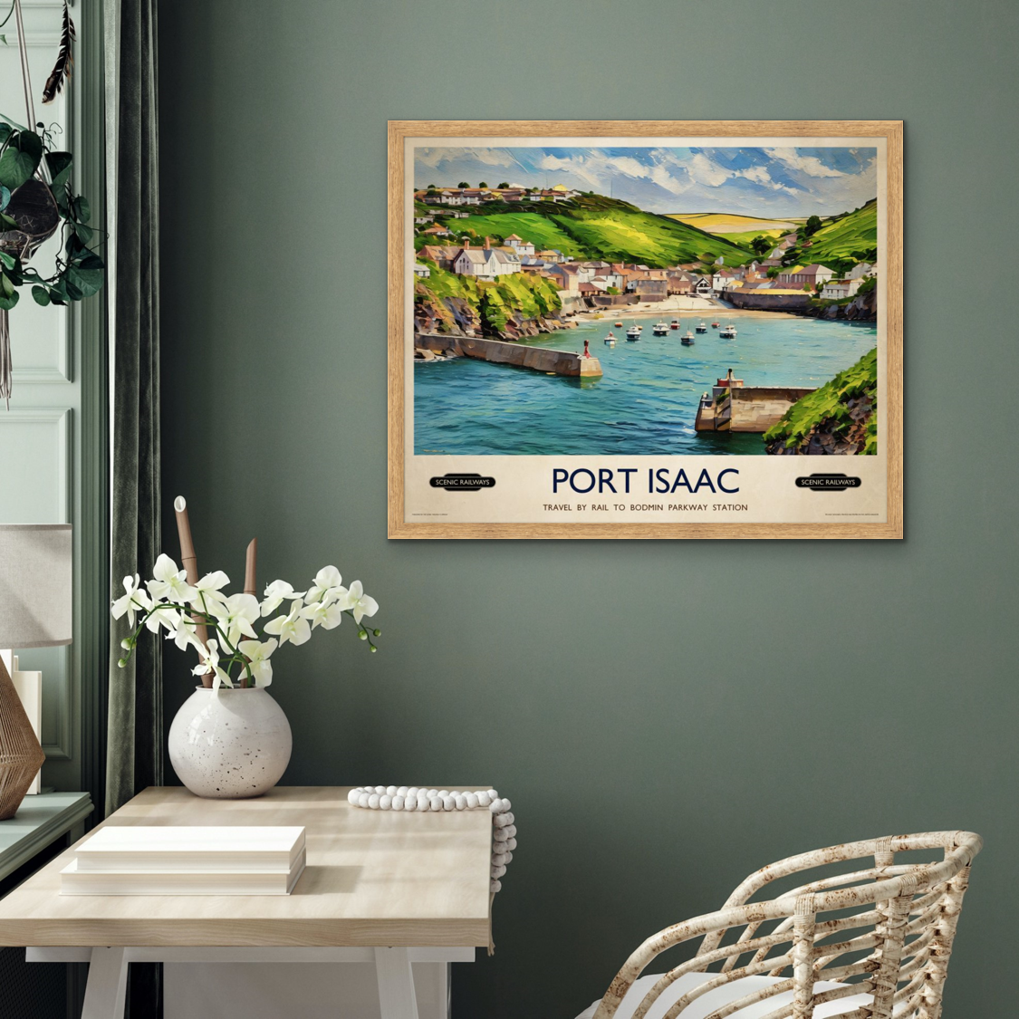 Vintage travel poster- Port Isaac, Cornwall - Scenic Railways
