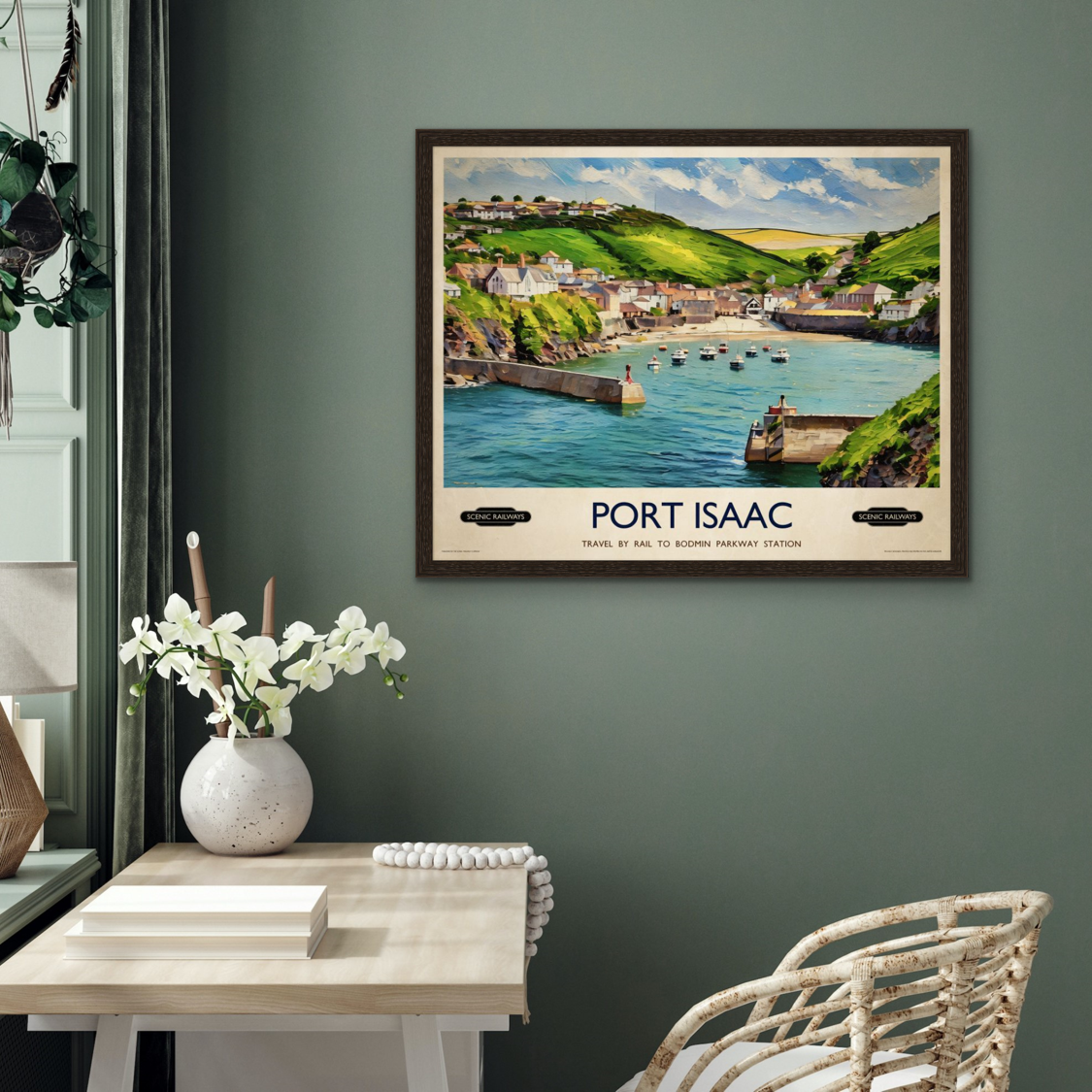 Vintage travel poster- Port Isaac, Cornwall - Scenic Railways