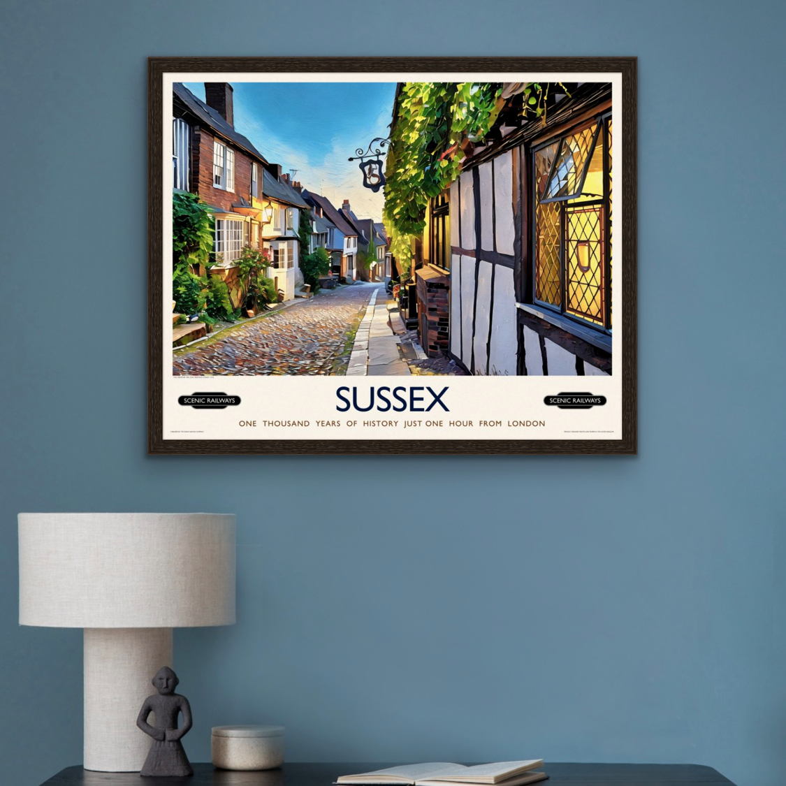 Vintage travel poster- Rye, Sussex - Scenic Railways