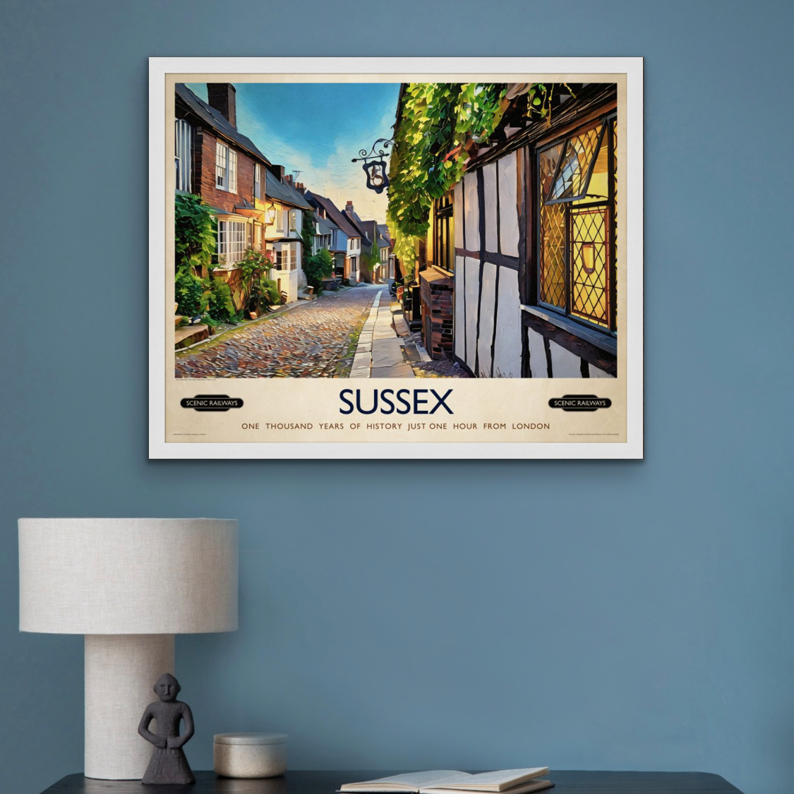 Vintage travel poster- Rye, Sussex - Scenic Railways