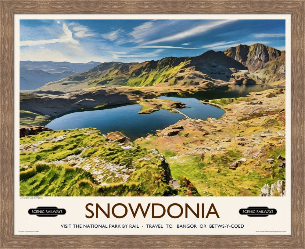 Vintage travel poster- Snowdonia, Wales - Scenic Railways