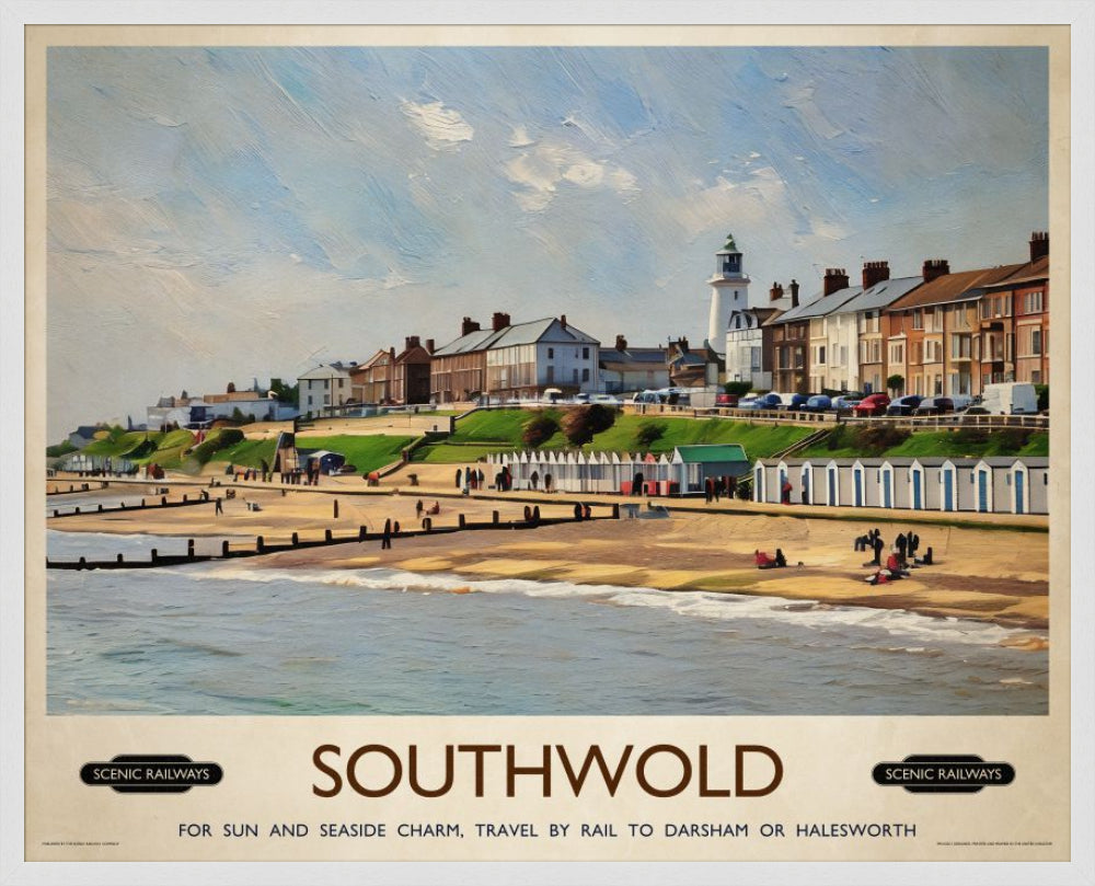 Vintage travel poster- Southwold, East Suffolk - Scenic Railways