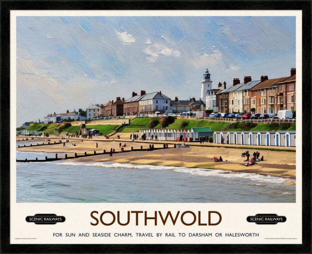 Vintage travel poster- Southwold, East Suffolk - Scenic Railways