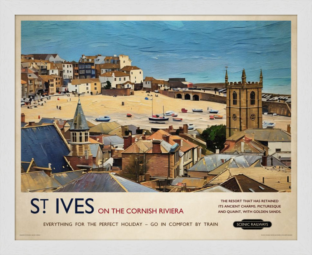 Vintage travel poster- St. Ives, Cornwall - Scenic Railways