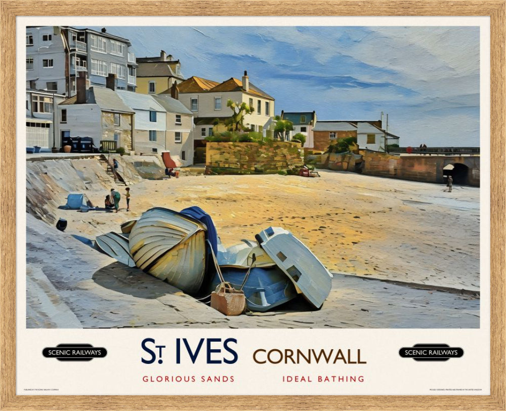 Vintage travel poster- St. Ives, Cornwall - Scenic Railways