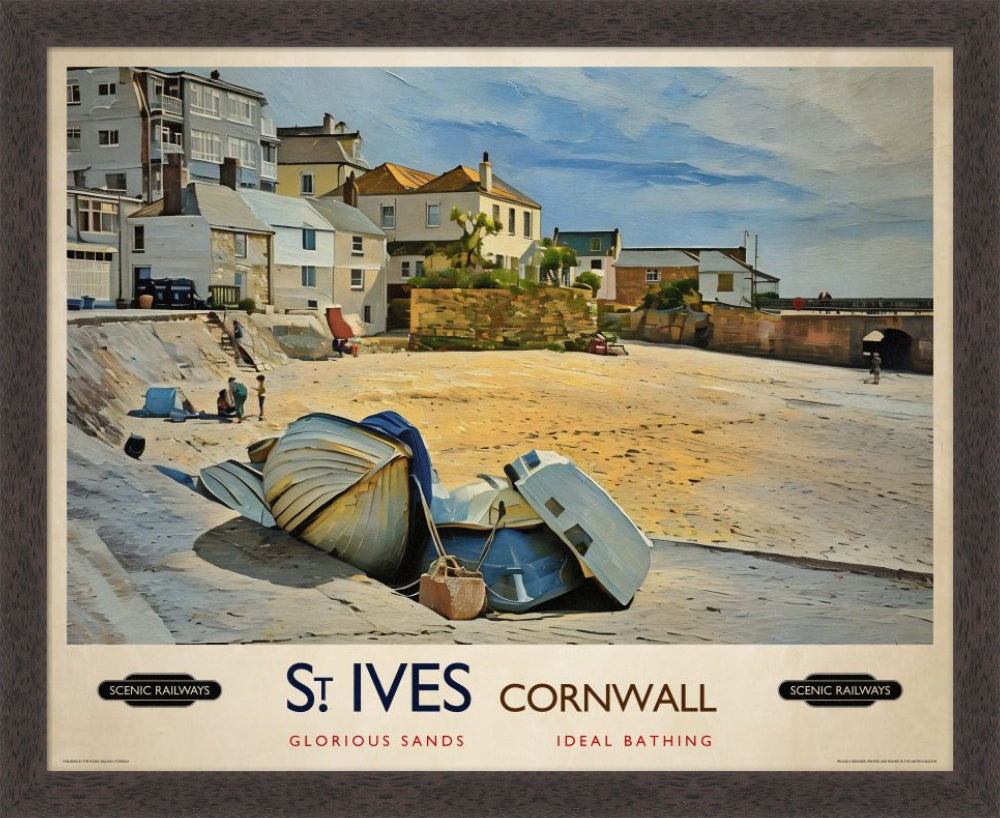 Vintage travel poster- St. Ives, Cornwall - Scenic Railways