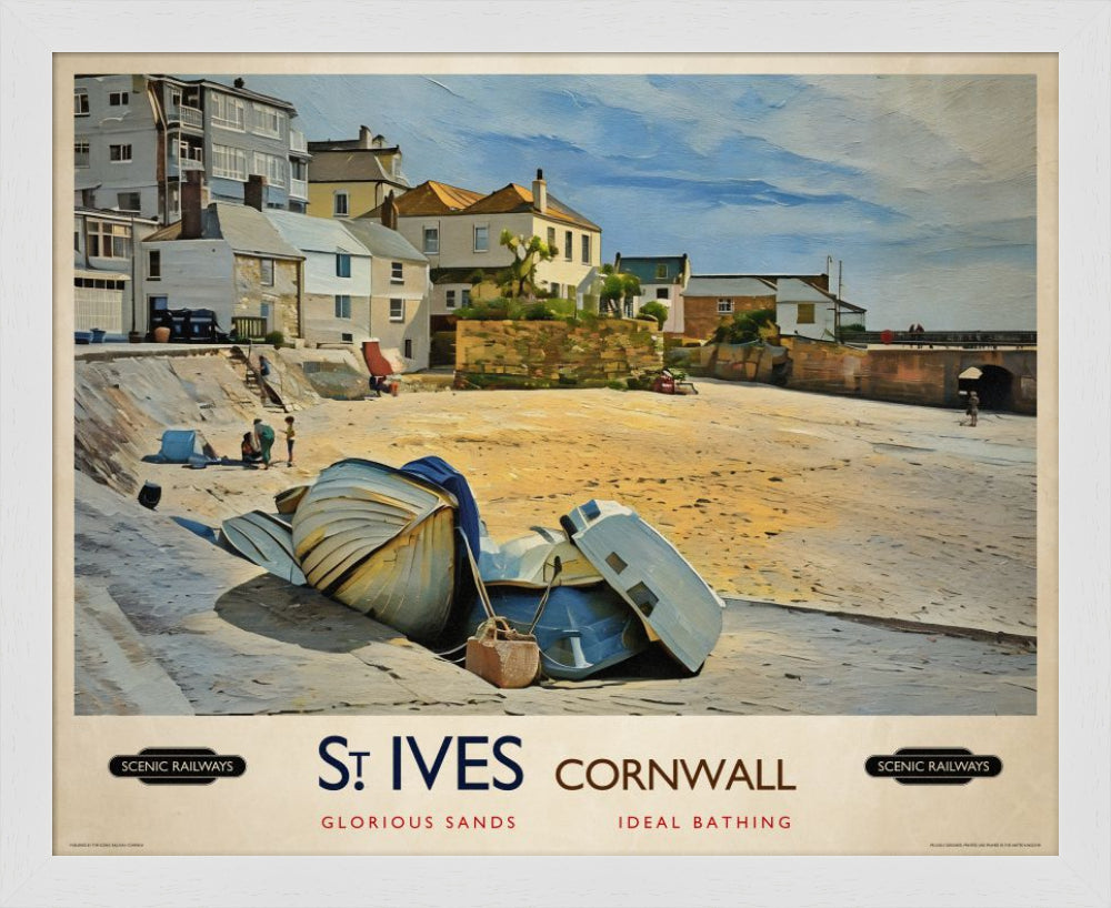 Vintage travel poster- St. Ives, Cornwall - Scenic Railways
