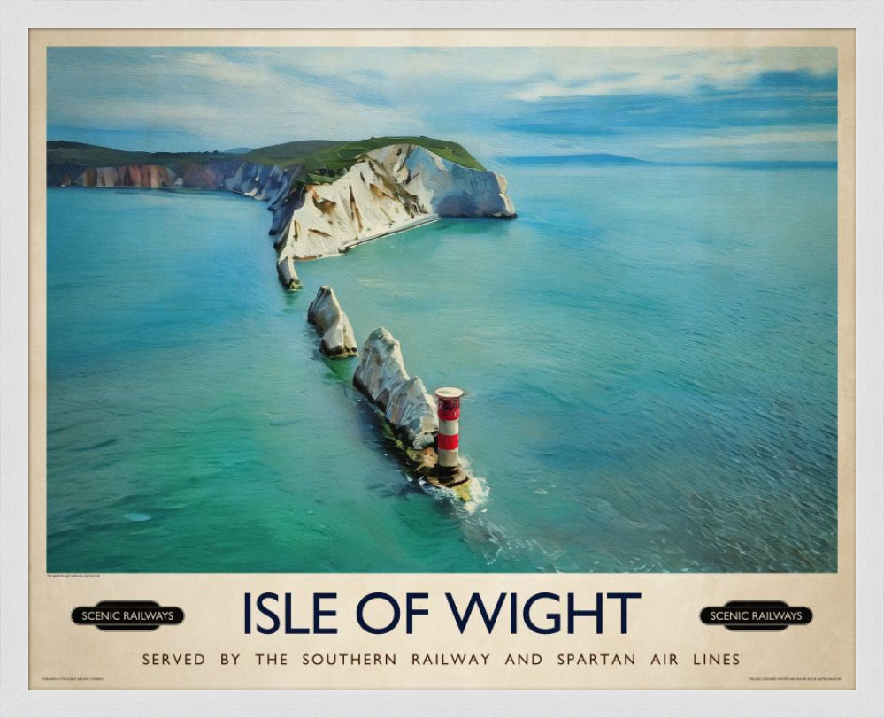 Vintage travel poster- Isle of Wight, The Needles - Scenic Railways