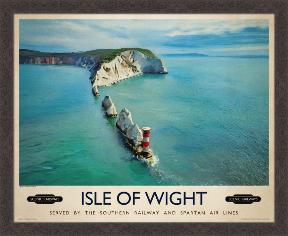 Vintage travel poster- Isle of Wight, The Needles - Scenic Railways