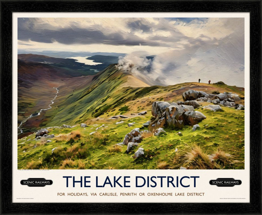 Vintage travel poster- The Lake District, Cumbria - Scenic Railways