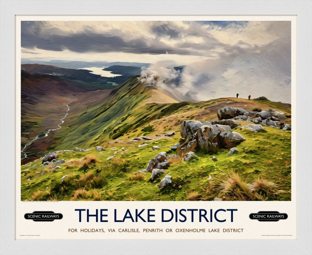 Vintage travel poster- The Lake District, Cumbria - Scenic Railways