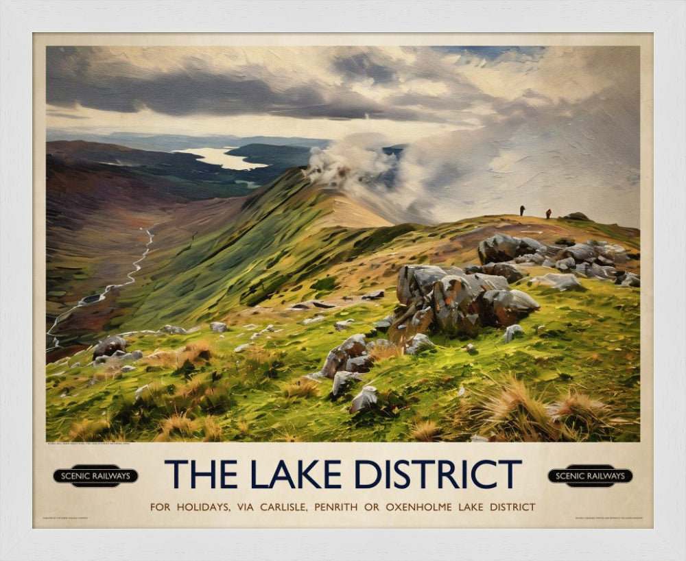 Vintage travel poster- The Lake District, Cumbria - Scenic Railways