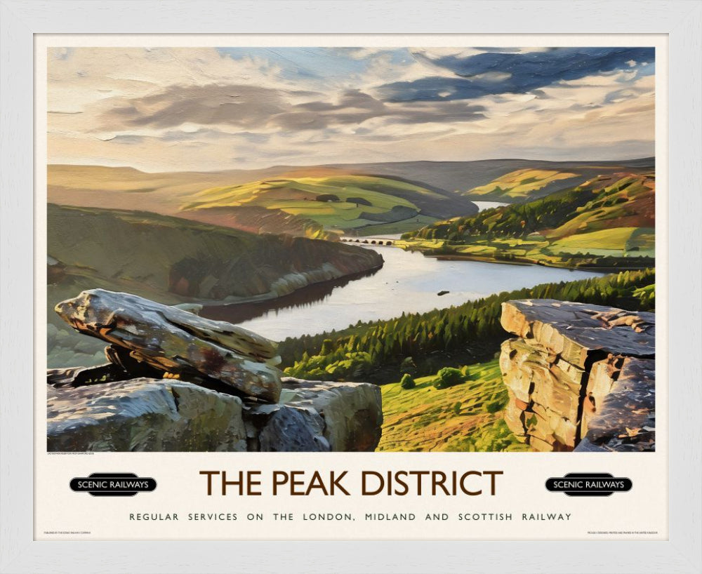 Vintage travel poster- The Peak District, Derbyshire - Scenic Railways