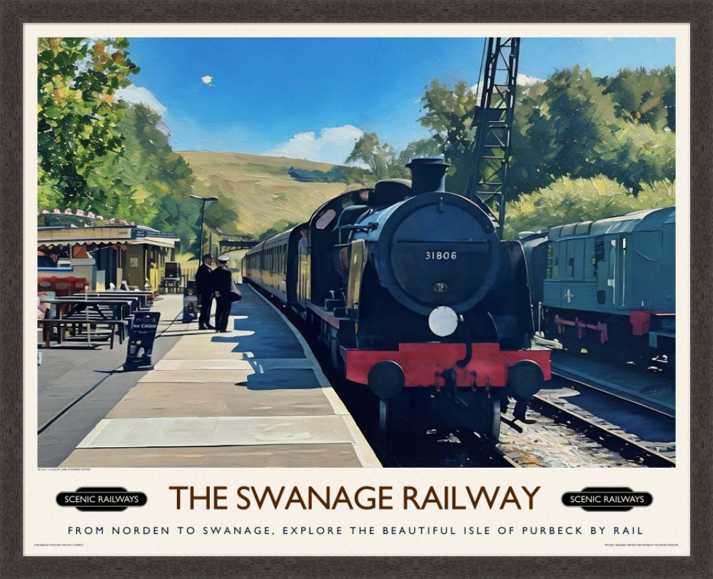 Vintage travel poster- The Swanage Railway - Scenic Railways