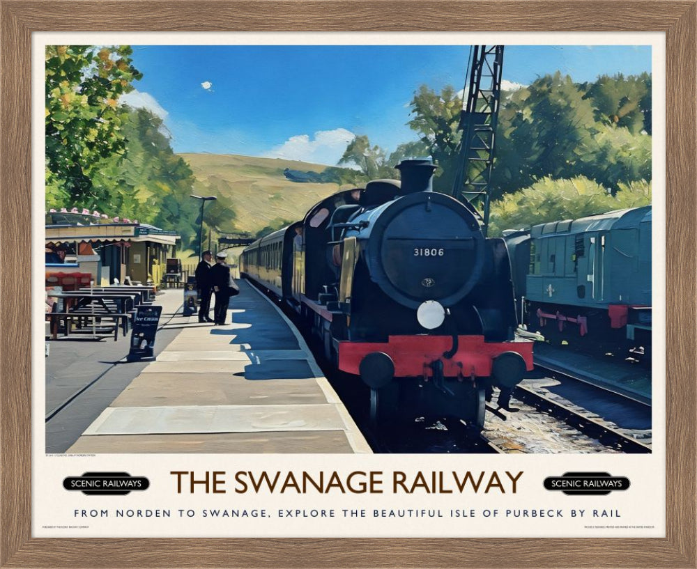 Vintage travel poster- The Swanage Railway - Scenic Railways