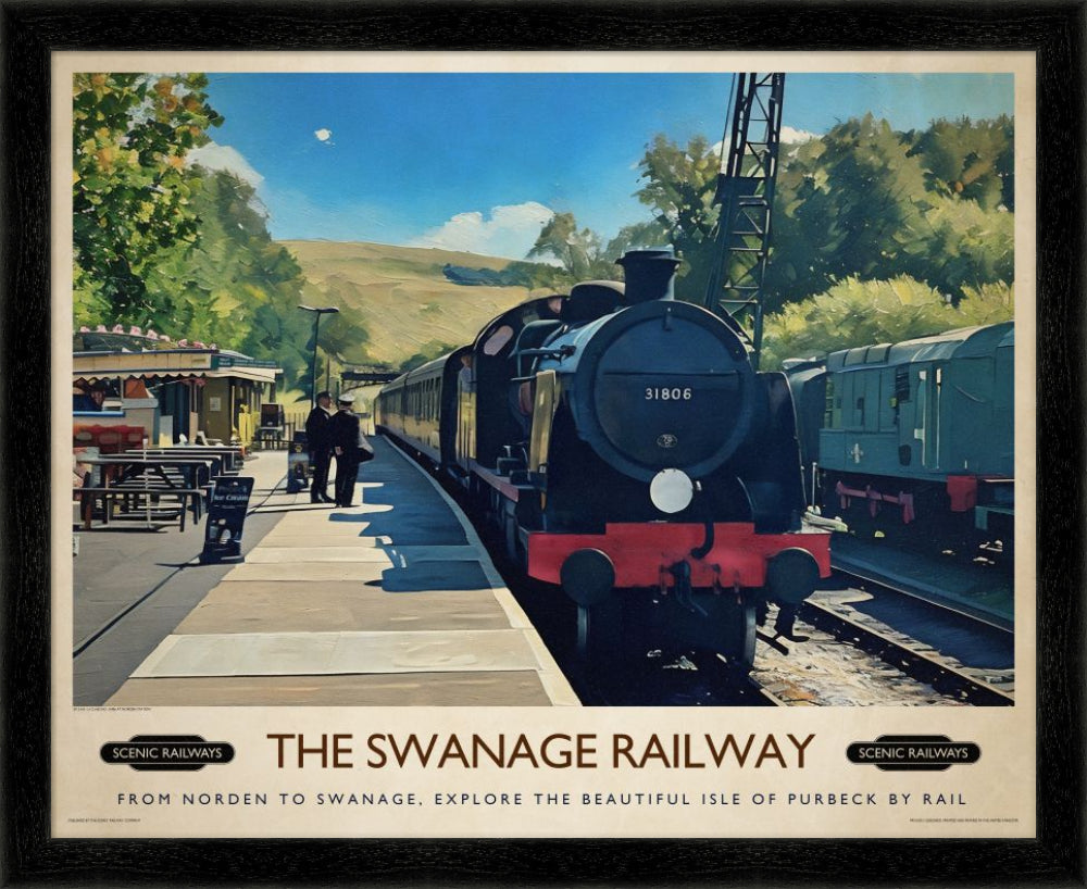 Vintage travel poster- The Swanage Railway - Scenic Railways