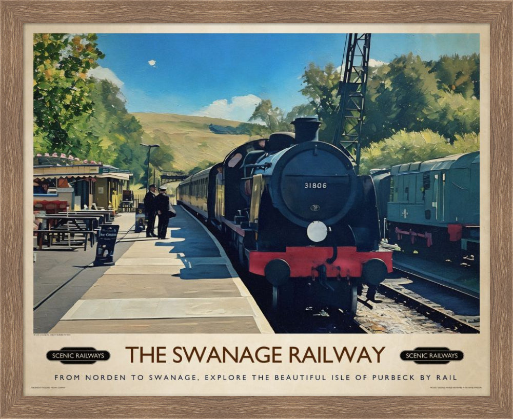 Vintage travel poster- The Swanage Railway - Scenic Railways