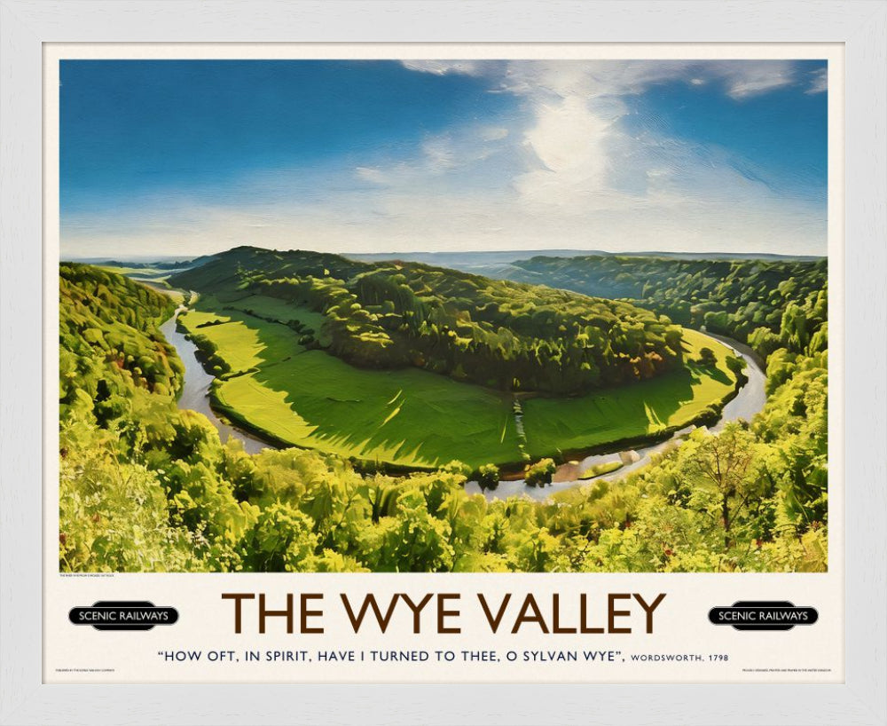 Vintage travel poster- The Wye Valley, Herefordshire - Scenic Railways