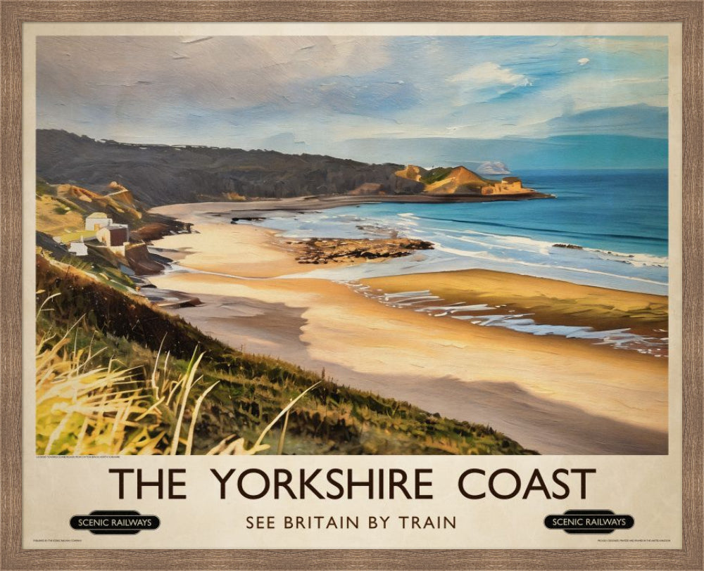 Vintage travel poster- The Yorkshire Coast - Scenic Railways