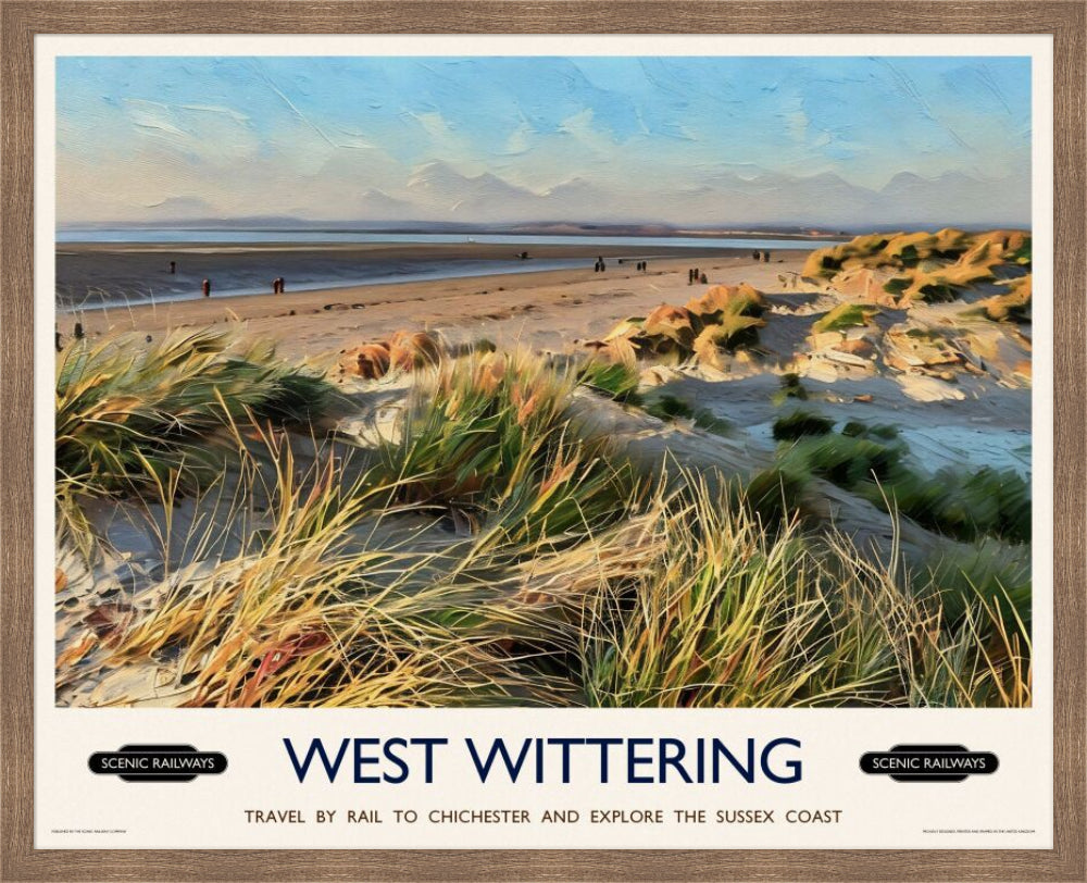Vintage travel poster- West Wittering, West Sussex - Scenic Railways