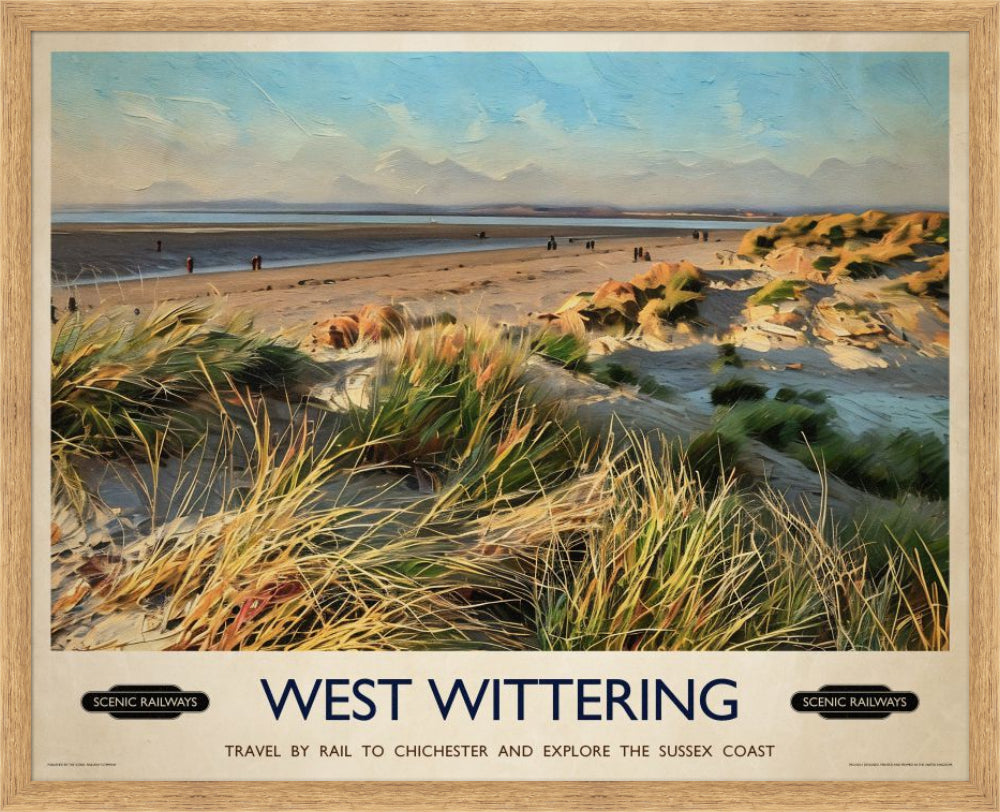 Vintage travel poster- West Wittering, West Sussex - Scenic Railways