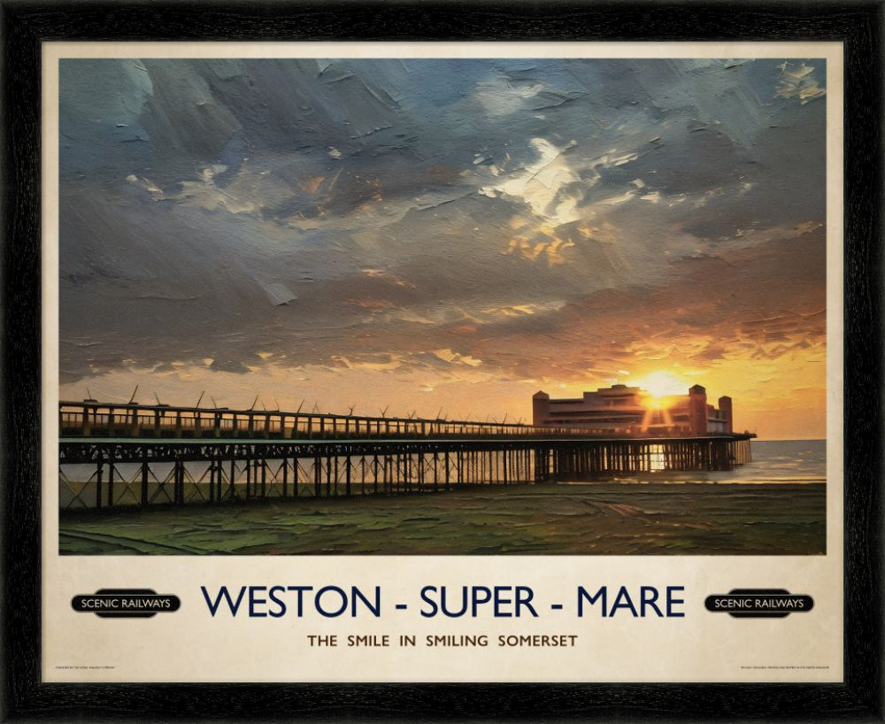 Vintage travel poster- Weston-super-Mare, Somerset - Scenic Railways