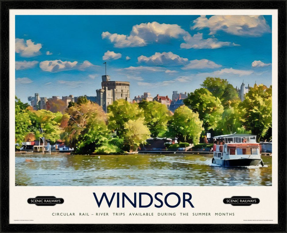 Vintage travel poster- Windsor, Berkshire - Scenic Railways