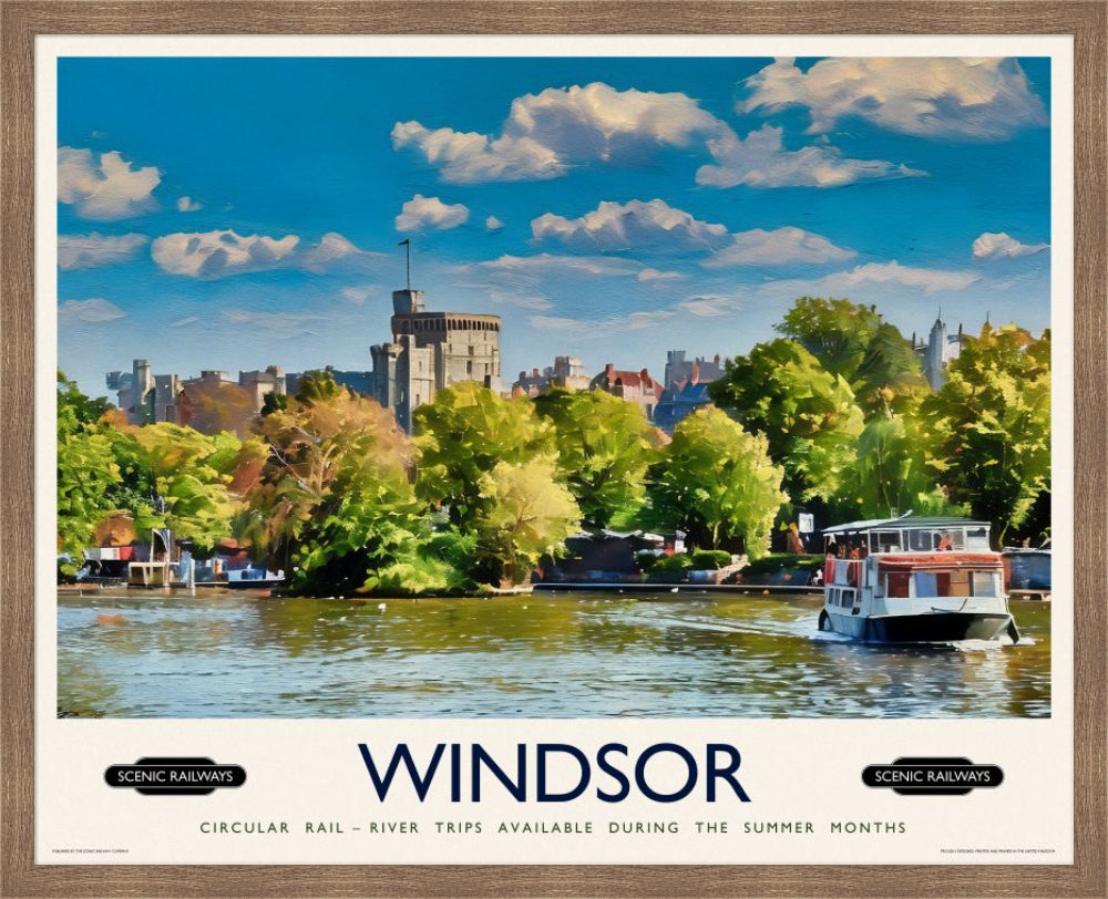 Vintage travel poster- Windsor, Berkshire - Scenic Railways
