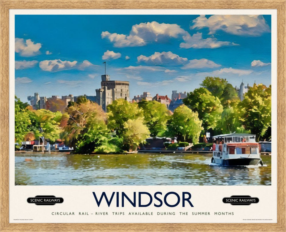 Vintage travel poster- Windsor, Berkshire - Scenic Railways