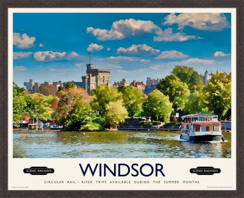 Vintage travel poster- Windsor, Berkshire - Scenic Railways