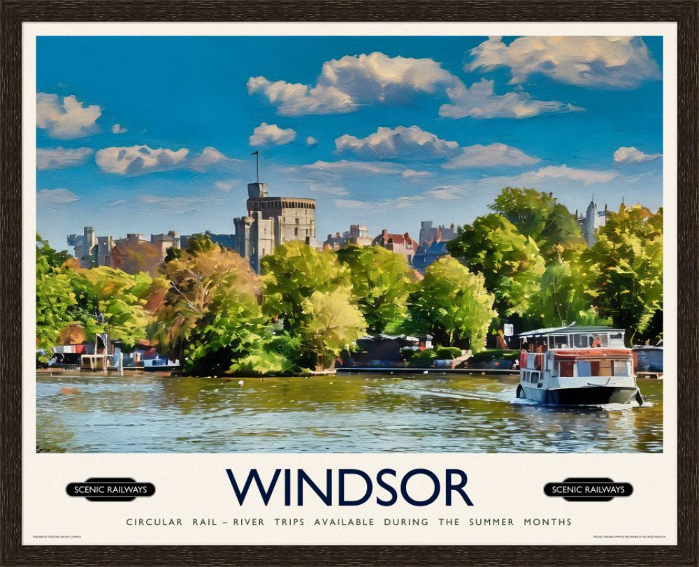 Vintage travel poster- Windsor, Berkshire - Scenic Railways