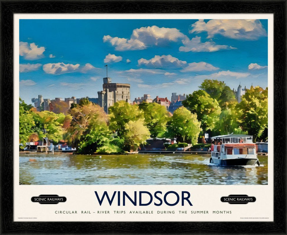 Vintage travel poster- Windsor, Berkshire - Scenic Railways