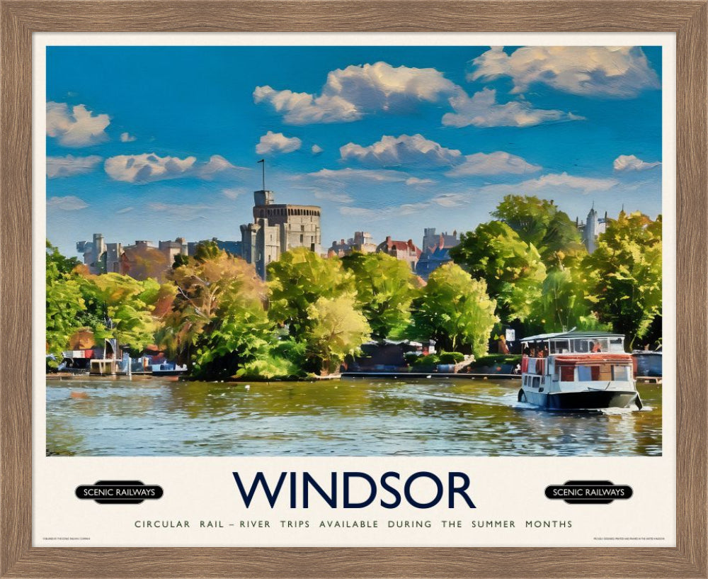 Vintage travel poster- Windsor, Berkshire - Scenic Railways